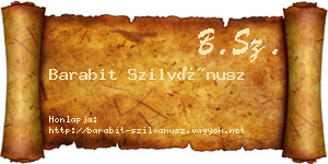 Barabit Szilvánusz névjegykártya